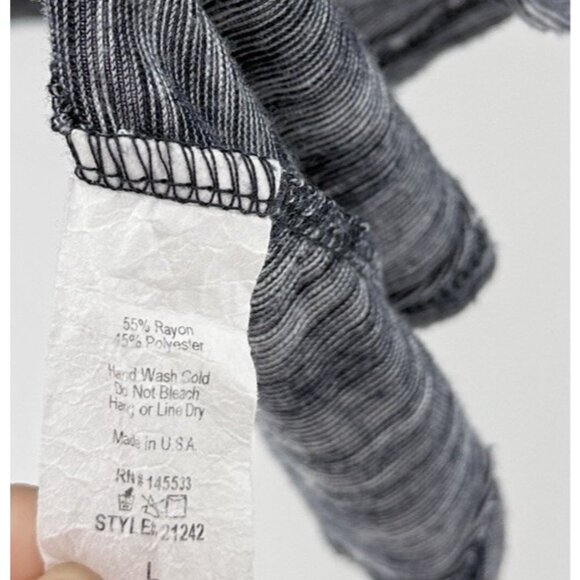 W5 Anthropologie Blue White Space Dye Sleeveless Scoop‎ Neck Blouse Sz L Boho - Picture 5 of 7